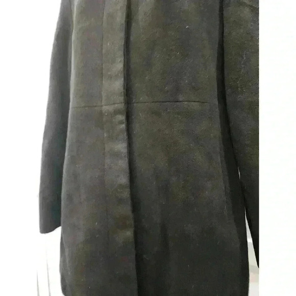 Anne Klein Black Wool Single Breasted Mid Length Coat Sz 6 - Picture 2 of 6